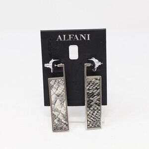 Alfani Silver-Tone Faux-Leather Inlay‎ Silver